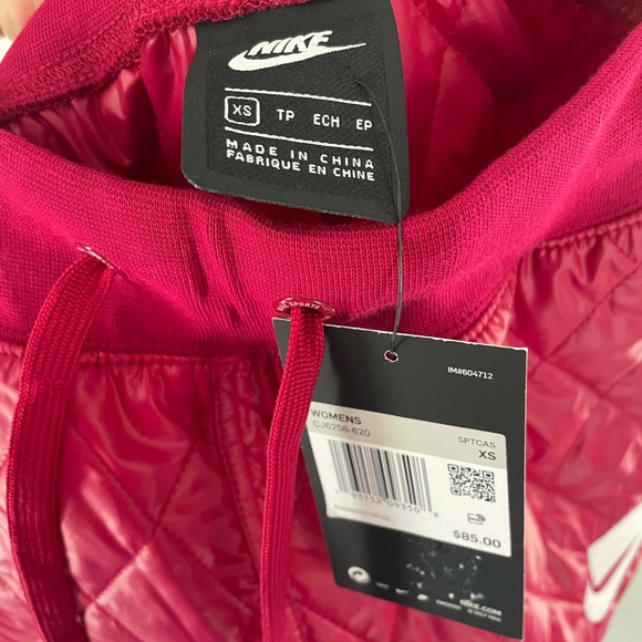 NWT Nike Raspberry Magenta Quilted Nylon Drawstring Joggers Style CJ6256-620 - Picture 11 of 16